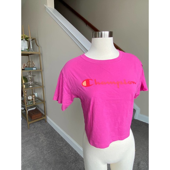 Champion Hot pink crop top with red logo, size XS - Picture 12 of 12